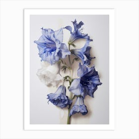 Pressed Flower Botanical Art Canterbury Bells Art Print