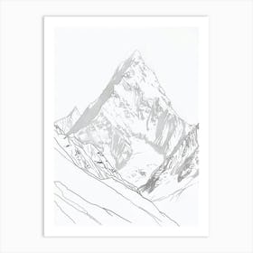 Ama Dablam Nepal Line Drawing 6 Art Print