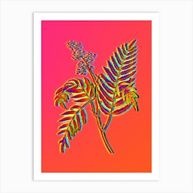 Neon Peruvian Pepper Botanical in Hot Pink and Electric Blue n.0058 Art Print