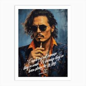 Johnny Depp Art Quote Art Print
