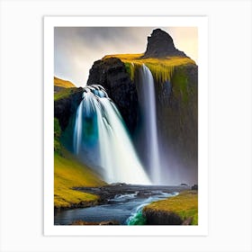 Kirkjufellsfoss Waterfall, Iceland Nat Viga Style (3) Art Print