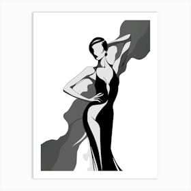 Woman In A Dress 2 Art Print