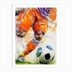 Football Player Watercolor Art (3) Art Print