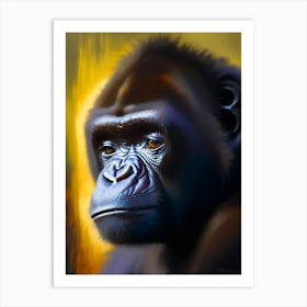 Baby Gorilla Gorillas Bright Neon 1 Art Print