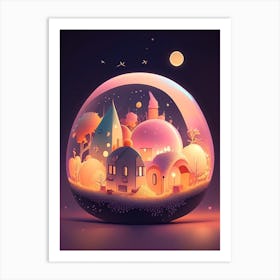 Light Pollution Kawaii Kids Space Art Print