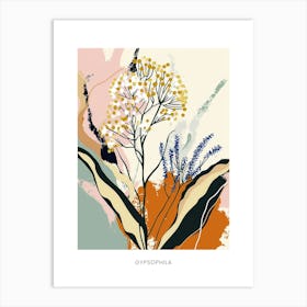 Colourful Flower Illustration Poster Gypsophila 5 Art Print