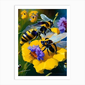 Pollination Bees 2 Painting Art Print