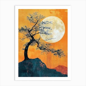 Moon And Tree, Chine Art Print