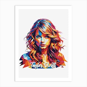 Taylor Swift 03 Portrait Music Icon WPAP Pop Art Style Art Print