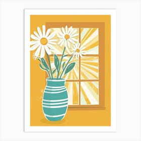 Daisies In A Vase 3 Art Print