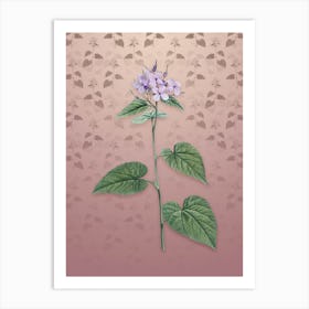 Vintage Morning Glory Flower Botanical on Dusty Pink Pattern n.1191 Art Print