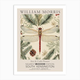 William Morris Prints Dragonfly Gold Christmas Gift Winter Vintage Art Print