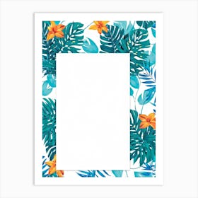 Square Tropical Floral Graphic Tree Branches Embrace Modern Minimalism Amidst A Dense Jungle Of Flo (5) Art Print