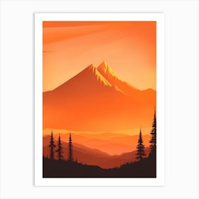 Misty Mountains Vertical Composition In Orange Tone 82 Art Print