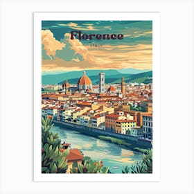 Florence Italy Cityscape Digital Travel Art Art Print