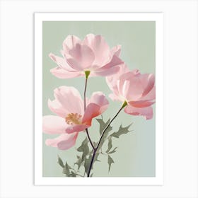 Magnolia Flowers Acrylic Painting In Pastel Colours 2 Art Print