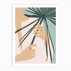 Woman With Palm Art Print