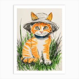 Cat In A Hat 1 Art Print