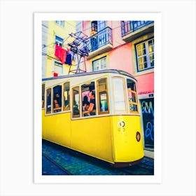 The Passing Tram Lisbon Art Print