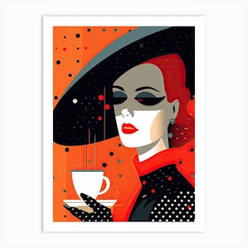 Lady With A Cup Of Tea Art Print