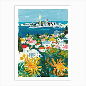 Travel Poster Happy Places Auckland 3 Art Print