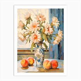 Sunflower Flower And Peaches Still Life Painting 4 Dreamy Art Print