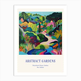 Colourful Gardens Christchurch Botanic Gardens New Zealand 2 Blue Poster Art Print
