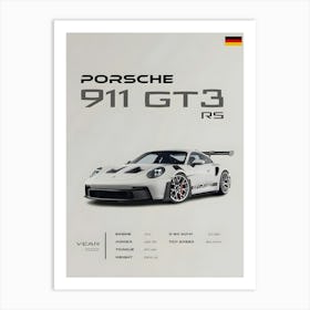 Porsche 911 Gt3 Rs 1 Art Print