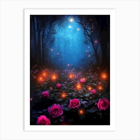 Roses In The Forest Art Print