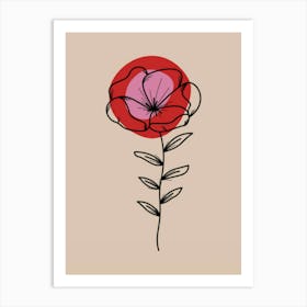 Flower Drawing Art Print