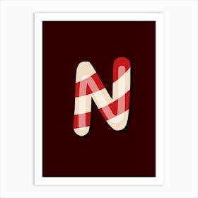 Candy Cane Christmas Letters Living Room Holiday Display 14 Art Print