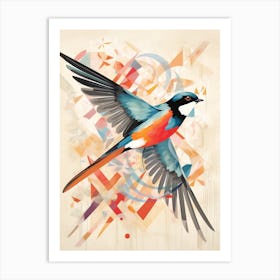 Bird Painting Collage Barn Swallow 1 Art Print