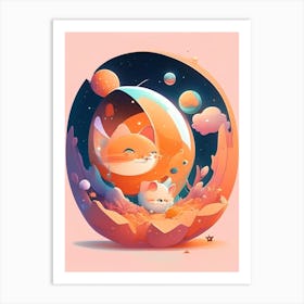 Orion Kawaii Kids Space Art Print