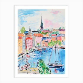 Copenhagen, Dreamy Storybook Illustration 4 Art Print