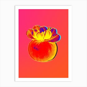 Neon Bigarade Orange Botanical in Hot Pink and Electric Blue n.0255 Art Print