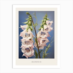 Floral Illustration Delphinium 2 Poster Art Print