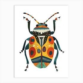 Colourful Insect Illustration June Bug 6 Art Print