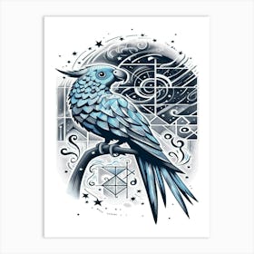 Pippa Blue Parrot Art Print