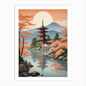 Miyajima Island Japan Vintage Travel Art (7) Art Print