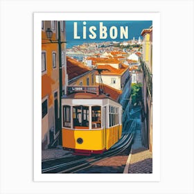 Aihrgdesign A Vintage Travel Poster Of Lisbon Art Print