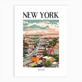 New Dorp New York Colourful Silkscreen Illustration 3 Poster Art Print