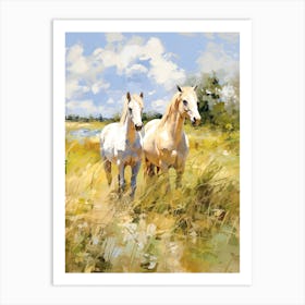 Horses Painting In Carmargue, France 1 Art Print