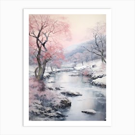 Dreamy Winter Painting Lake District National Park United Kingdom 2 Art Print