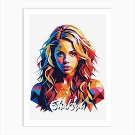 Shakira 03 Portrait Music Icon WPAP Pop Art Style Art Print