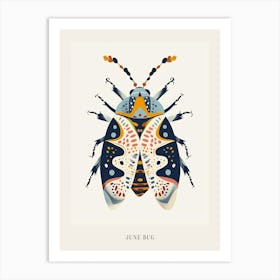 Colourful Insect Illustration June Bug 12 Poster Art Print