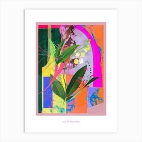 Lily Of The Valley 3 Neon Flower Collage Poster Art Print