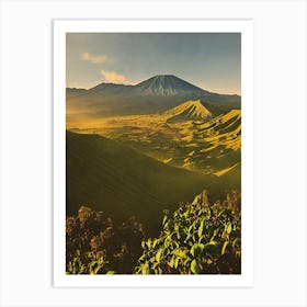 Bromo Tengger Semeru National Park Indonesia Vintage Poster Art Print