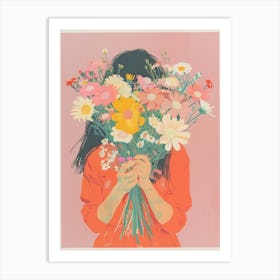 Spring Girl With Wild Flowers 4 Art Print