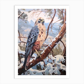 Winter Falcon 4 Illustration Art Print