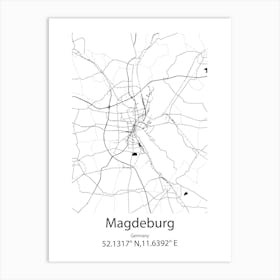 Magdeburg,Germany Minimalist Map Art Print